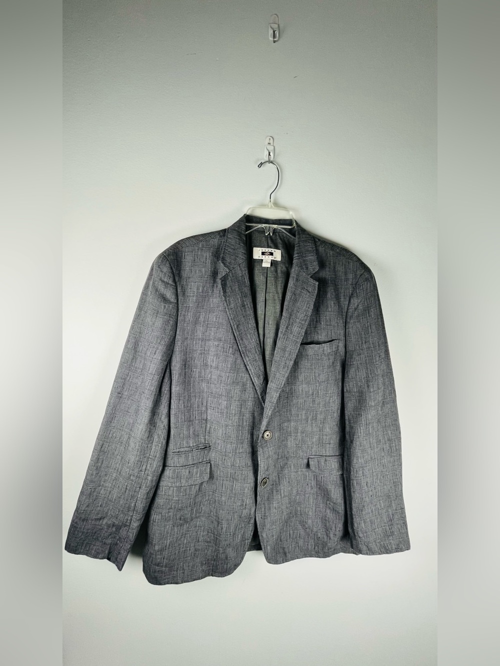 Joseph Abboud Gray Textured Sport Coat - Two-Button Linen Blazer
